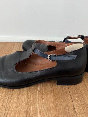 Julia Bo Block Heel Leather Mary Janes